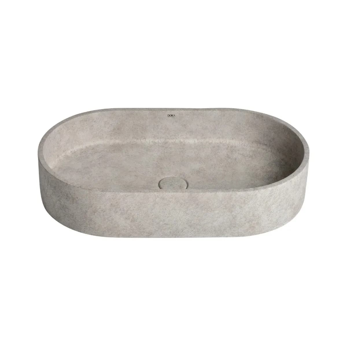 Cuba de Apoio para banheiro Oval 60x35cm Light Concrete Doka GeoStone