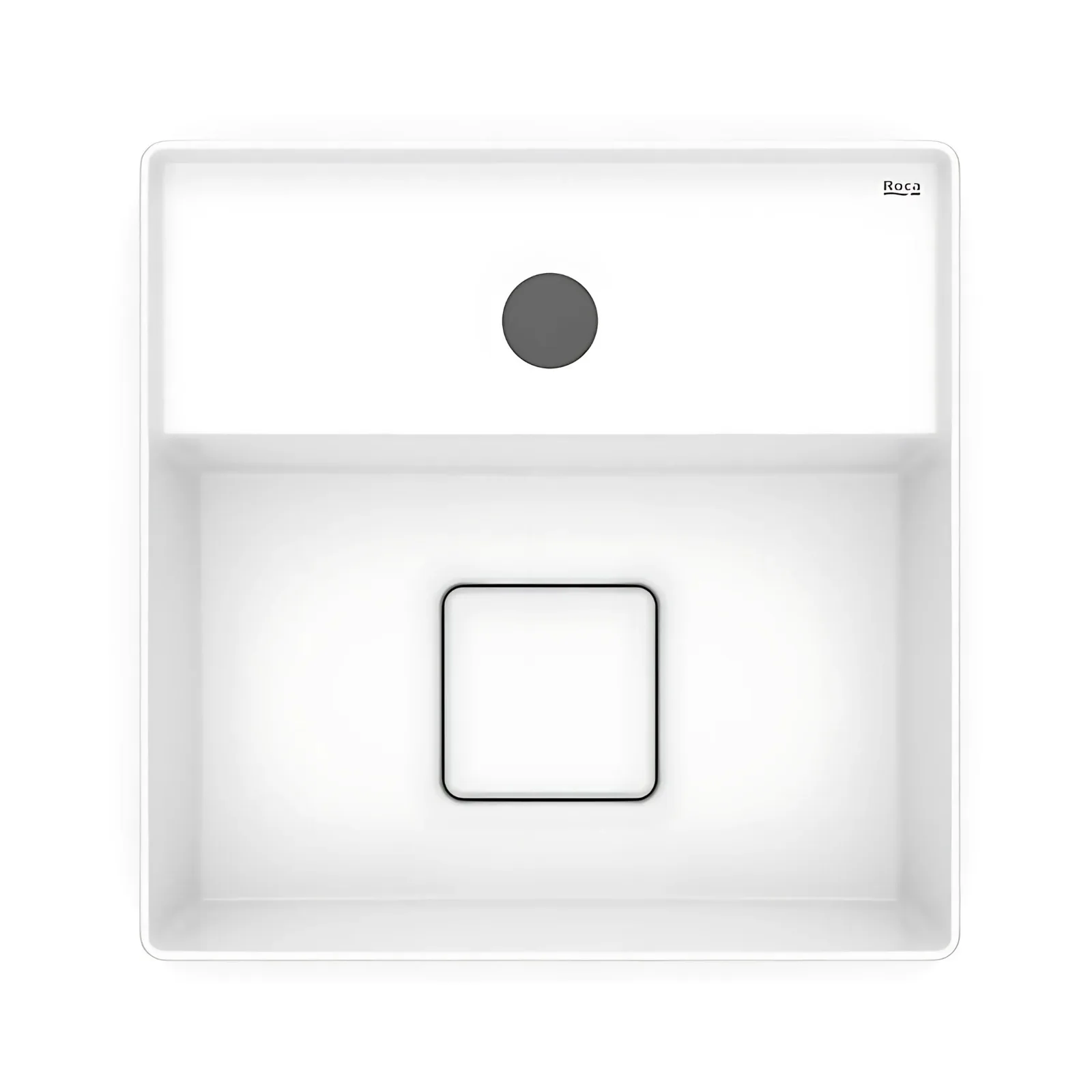 Cuba de Apoio para Banheiro Quadrada 30x30cm com Mesa Branca Brilho Roca Terra T7