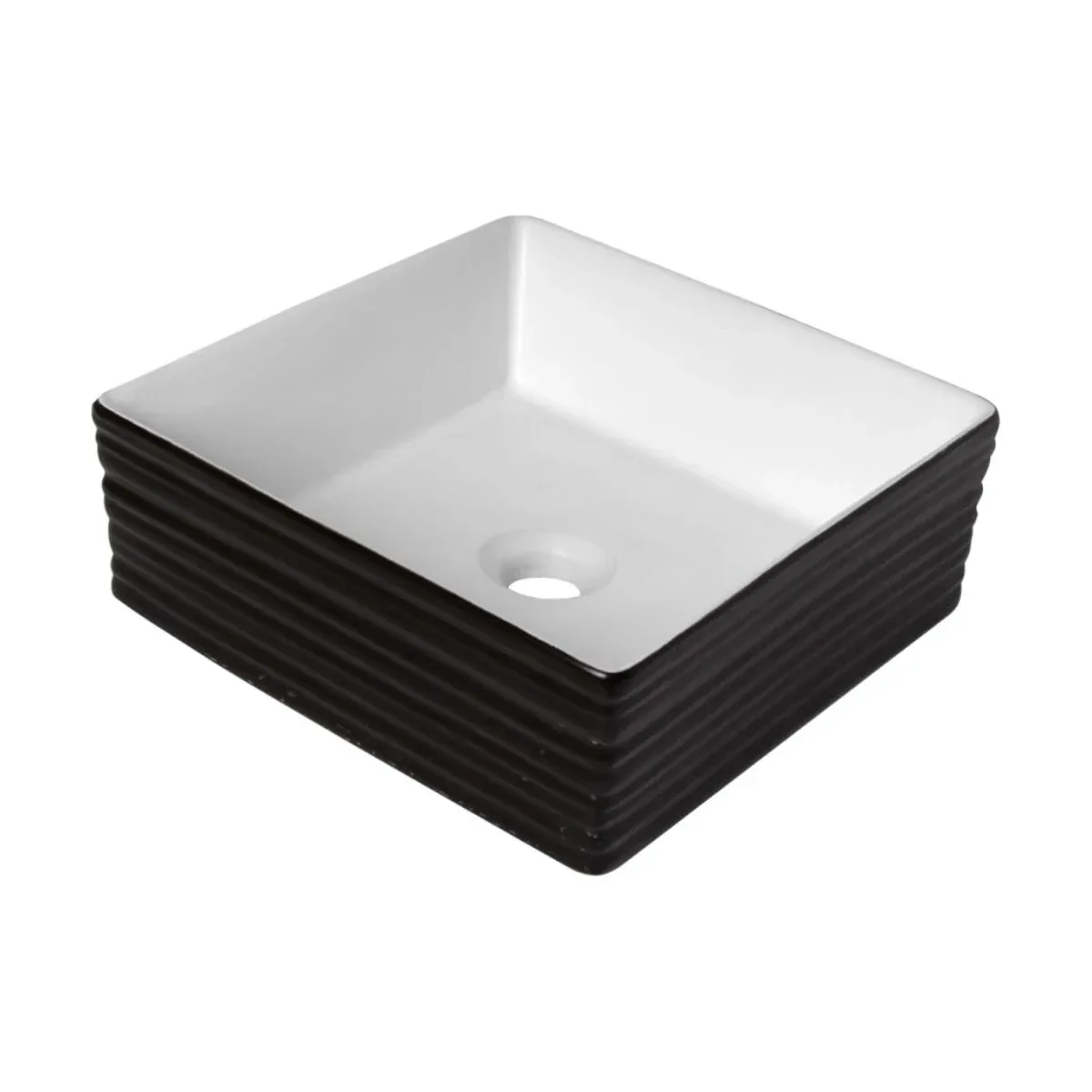 Cuba de Apoio Quadrada 38x38cm para Banheiro Black White Lexxa Bagno
