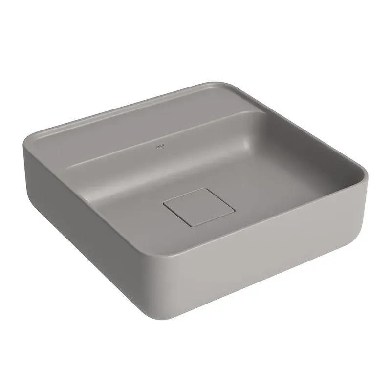 Cuba de Apoio para banheiro Quadrada 40cm com mesa Cinza Deca L.11040