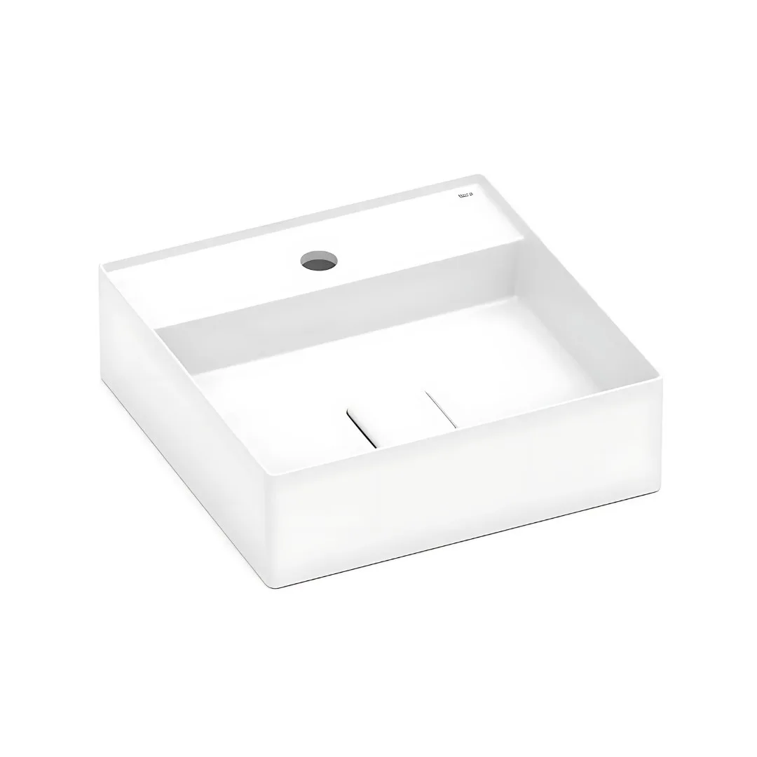 Cuba de Apoio para banheiro Quadrada 40x40cm Branco Fosco Roca Terra T9