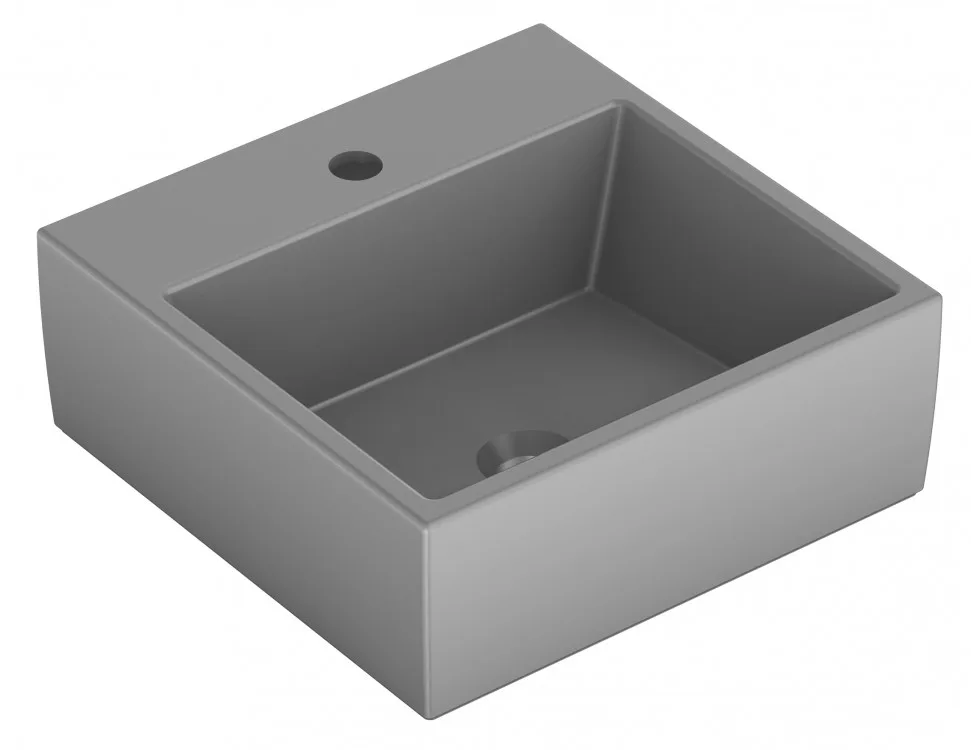 Cuba de Apoio para banheiro Quadrada 41x41 com mesa Gris Incepa Loft Q1