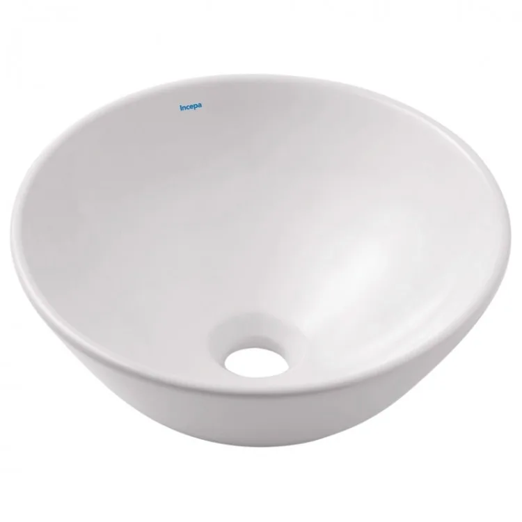 Cuba de Apoio para banheiro Redonda 35cm Branca Incepa Loft R1