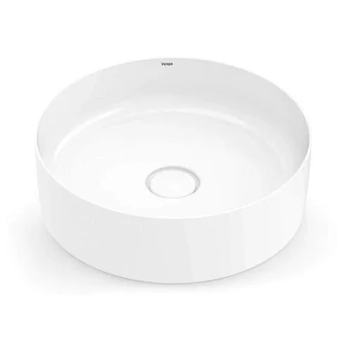 Cuba de Apoio para banheiro Redonda 39cm Branca Incepa Platinum P2