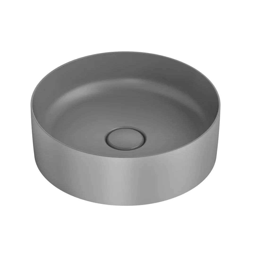 Cuba de Apoio para banheiro Redonda 39cm Gris Incepa Platinum P2