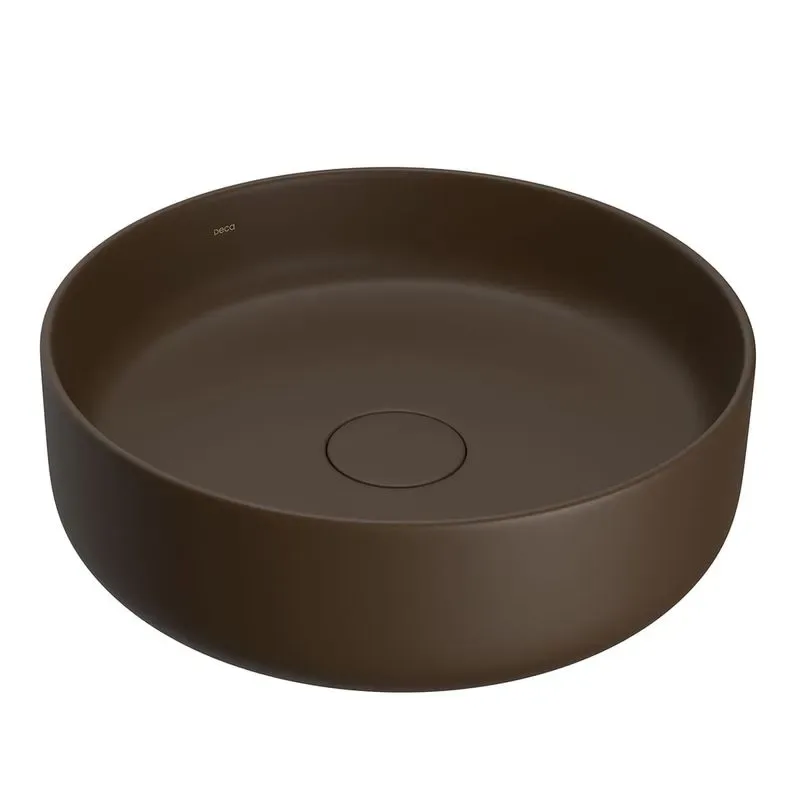 Cuba de Apoio para banheiro Redonda 40cm Marrom Fosco Deca L.12040
