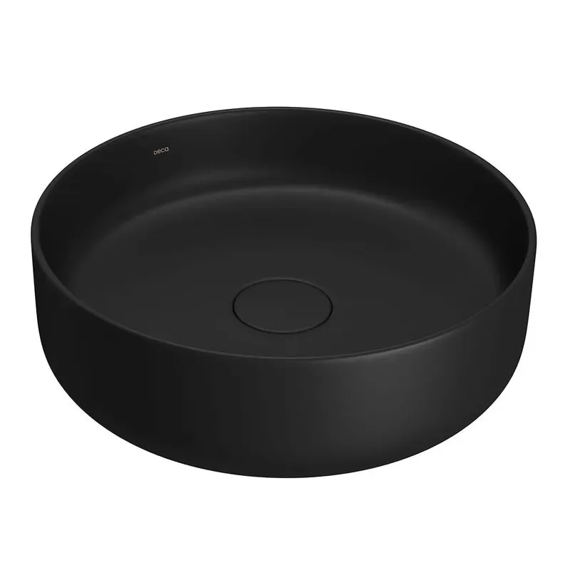 Cuba de Apoio para banheiro Redonda 40cm Preta Fosca Deca L.12040