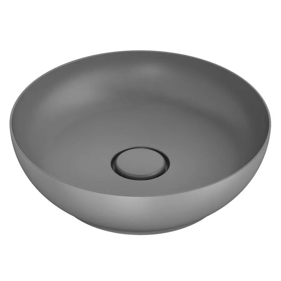 Cuba de Apoio para banheiro Redonda 42cm Gris Incepa Platinum P3