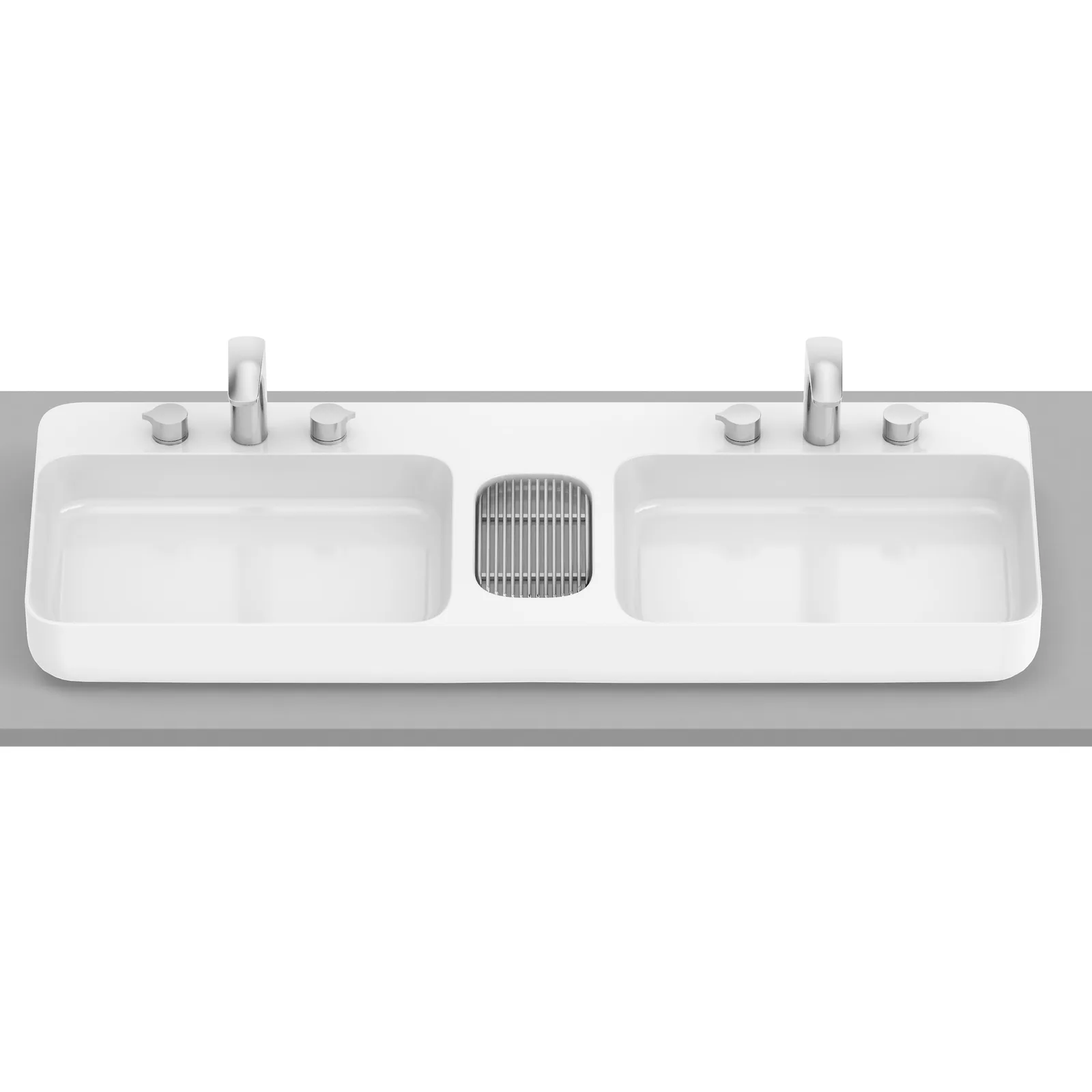 Cuba de Apoio para banheiro Retangular 110x42 Branca Roca Infinity