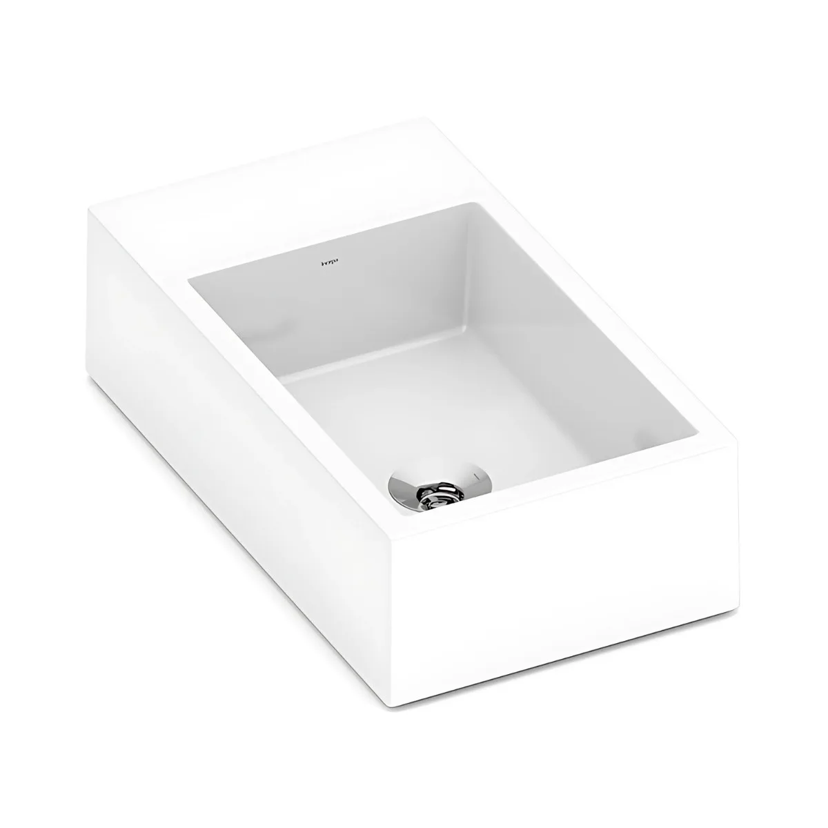 Cuba de Apoio para banheiro Retangular 44x25cm com Mesa Branca Incepa Curve 1
