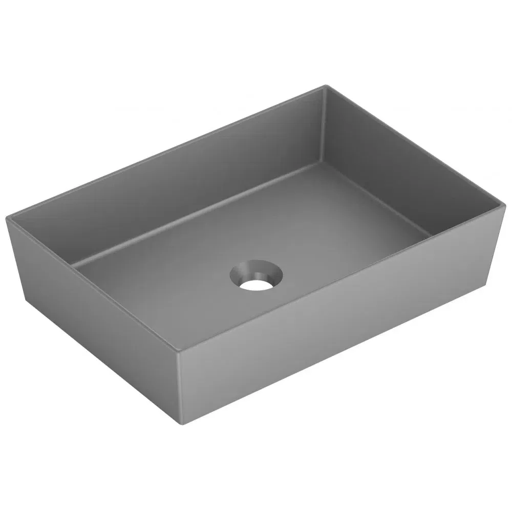 Cuba de Apoio para banheiro Retangular 51x36 Gris Incepa Platinum P7