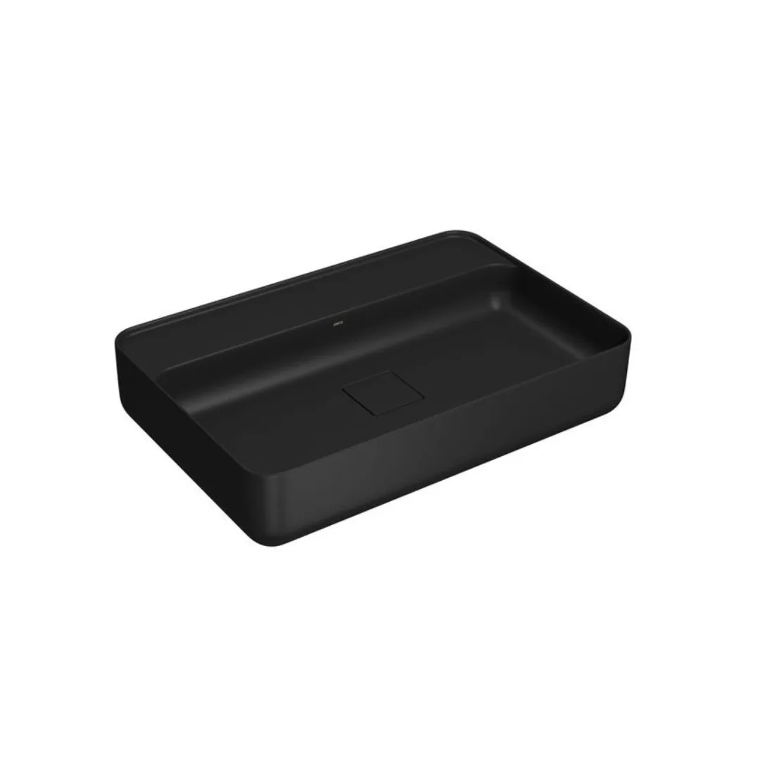 Cuba de Apoio para banheiro Retangular 60cm com deck Ébano Fosco Deca Slim L.13060