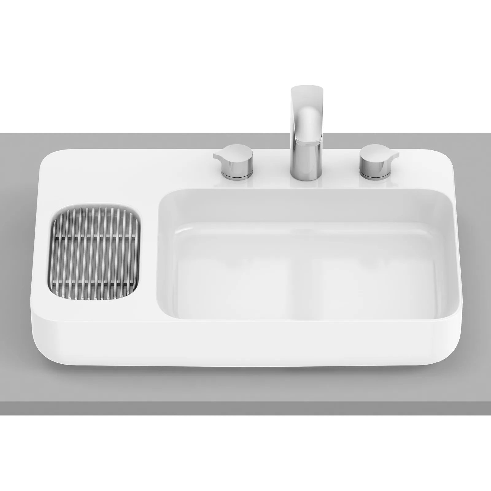 Cuba de Apoio para banheiro Retangular 60x42 Roca Infinity Branca