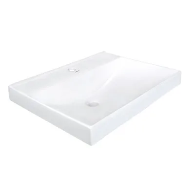 Cuba de Apoio para banheiro Retangular 61x46cm com Mesa Branca Lexxa Bagno LX175