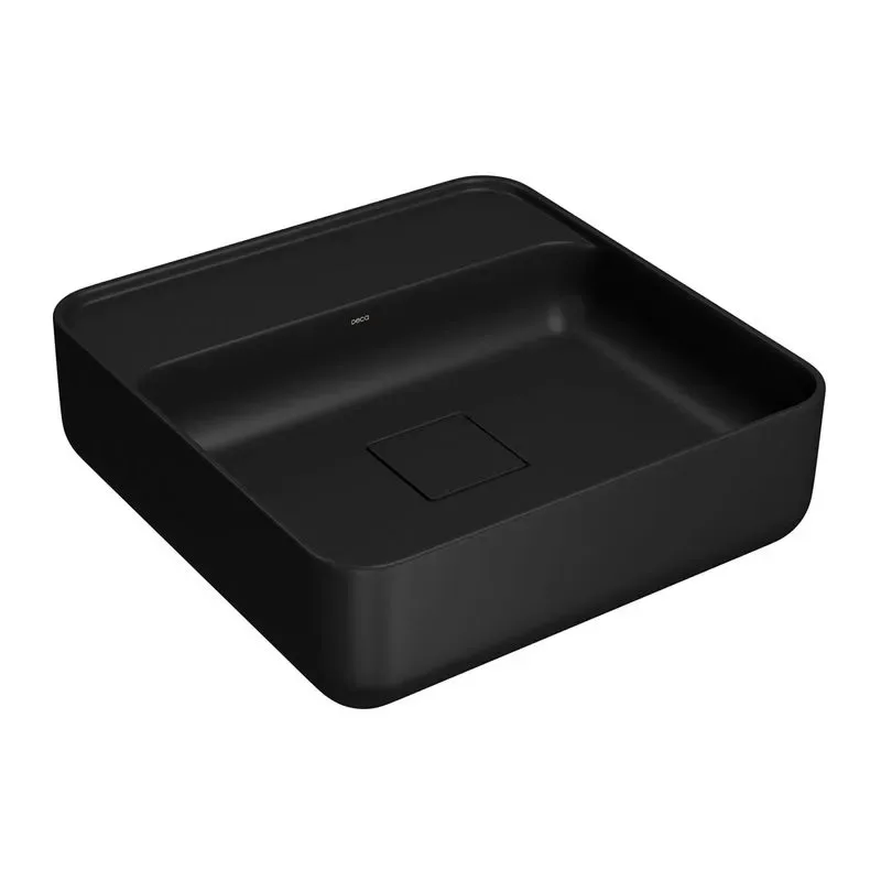 Cuba de Apoio Quadrada 40cm com Mesa para Banheiro Deca Preto Fosco
