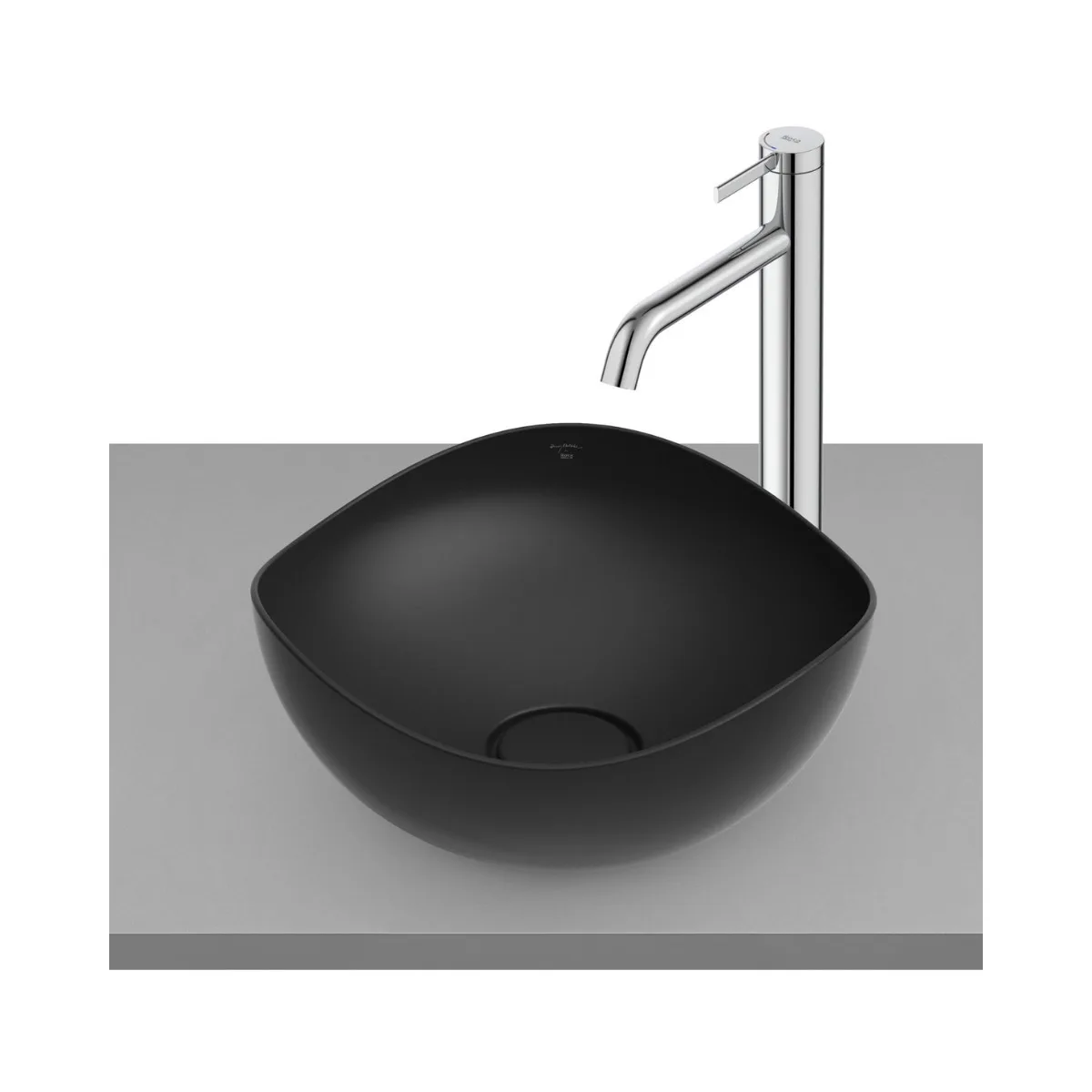 Cuba de Apoio Redonda 37cm para Banheiro Roca Ohtake Matte Black