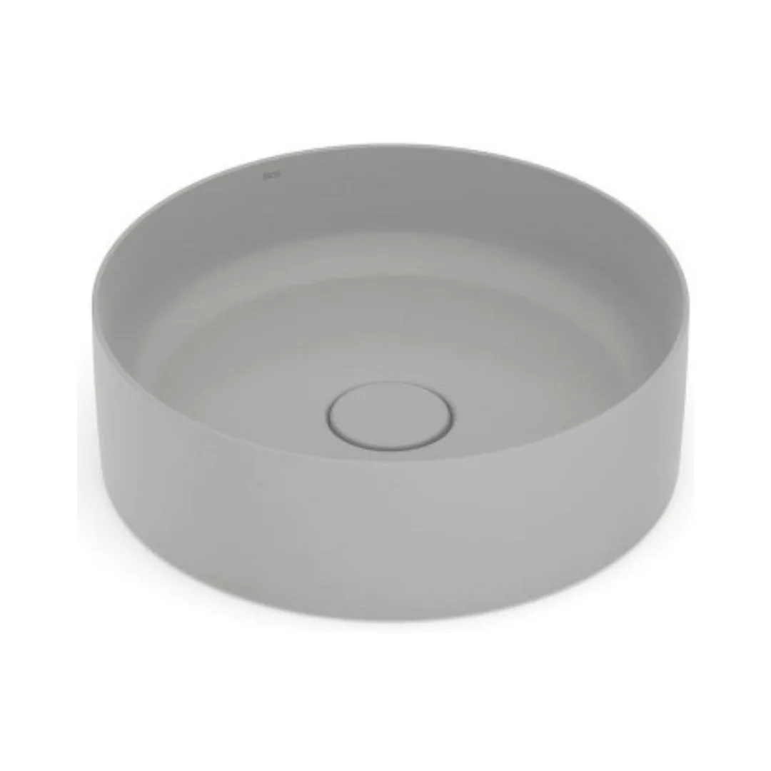 Cuba de Apoio Redonda 39cm para Banheiro Stone (Cinza) Roca Terra