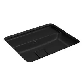 Cuba de Embutir Retangular com Mesa 55cm para Banheiro Deca Ébano Fosco