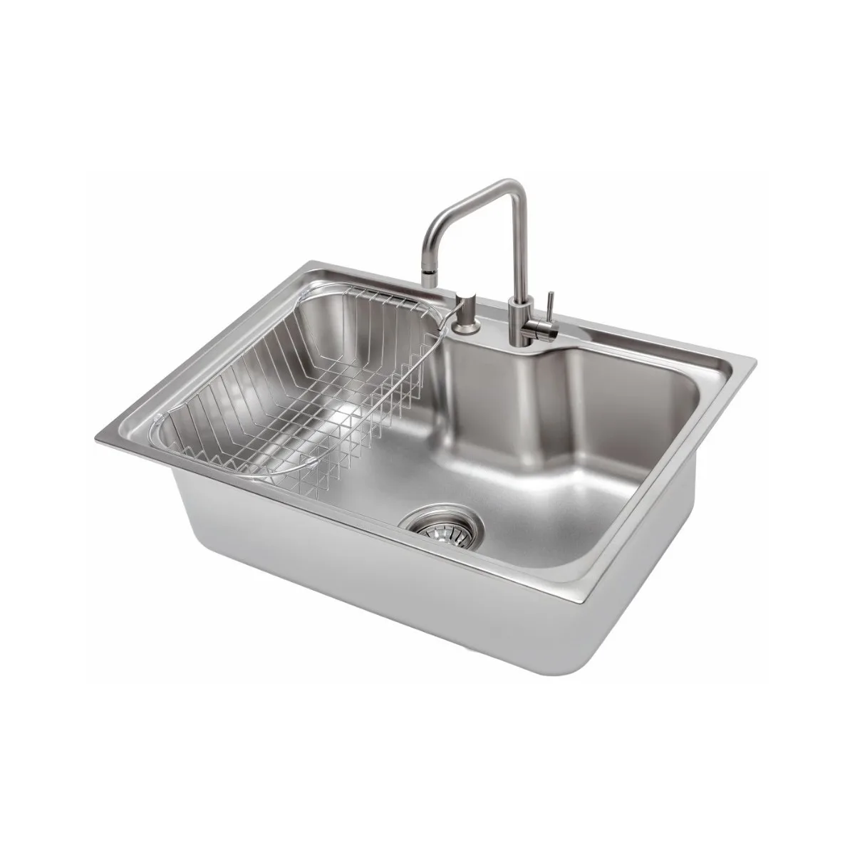 Cuba de Embutir Undermount Retangular com Acessórios 660x450mm DeBacco Funzionale 239 Inox