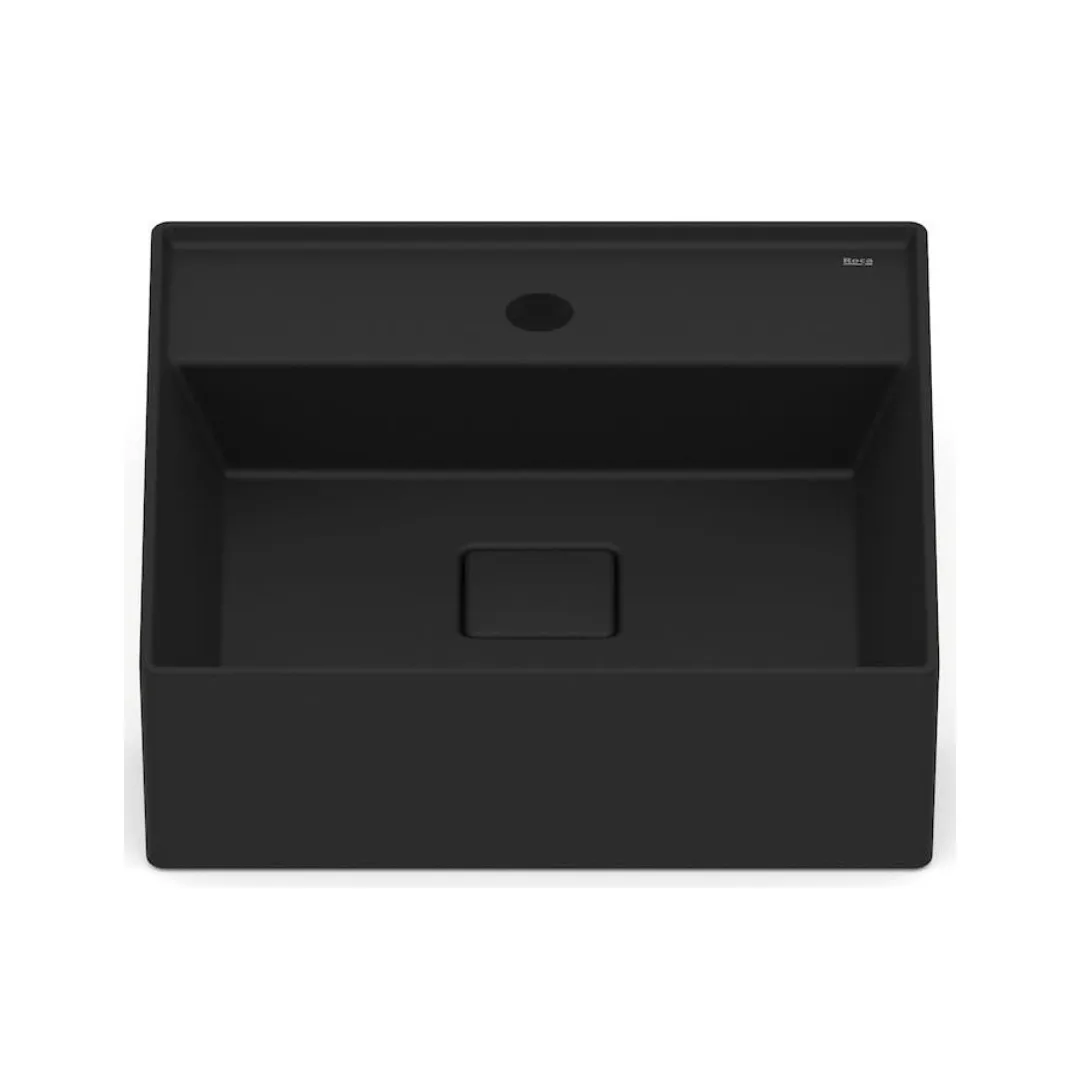 Cuba de Semiencaixe Quadrada 40x40cm para Banheiro Matt Black Roca Terra