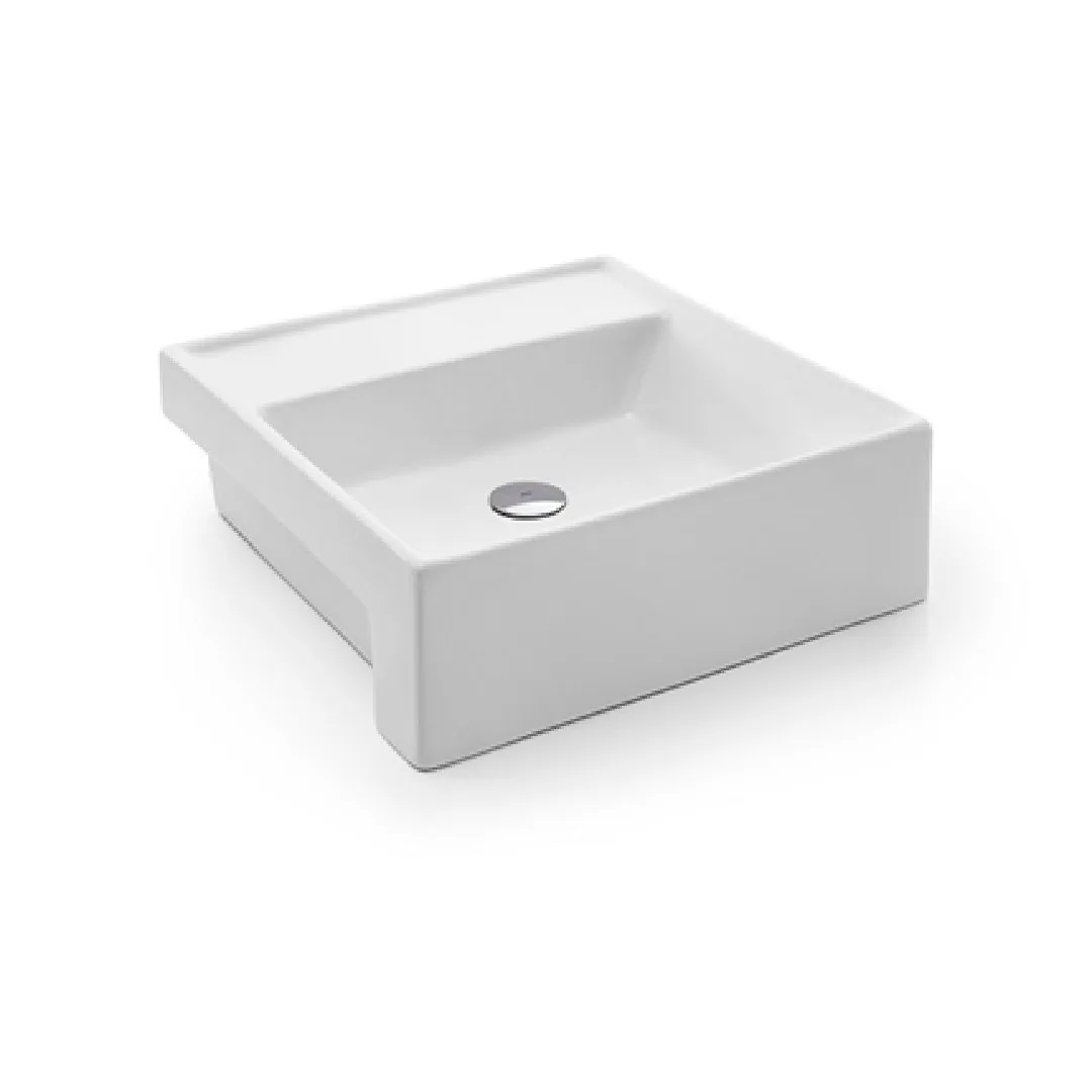 Cuba de Semiencaixe para banheiro Quadrada 41x41 com mesa White Docol QD3