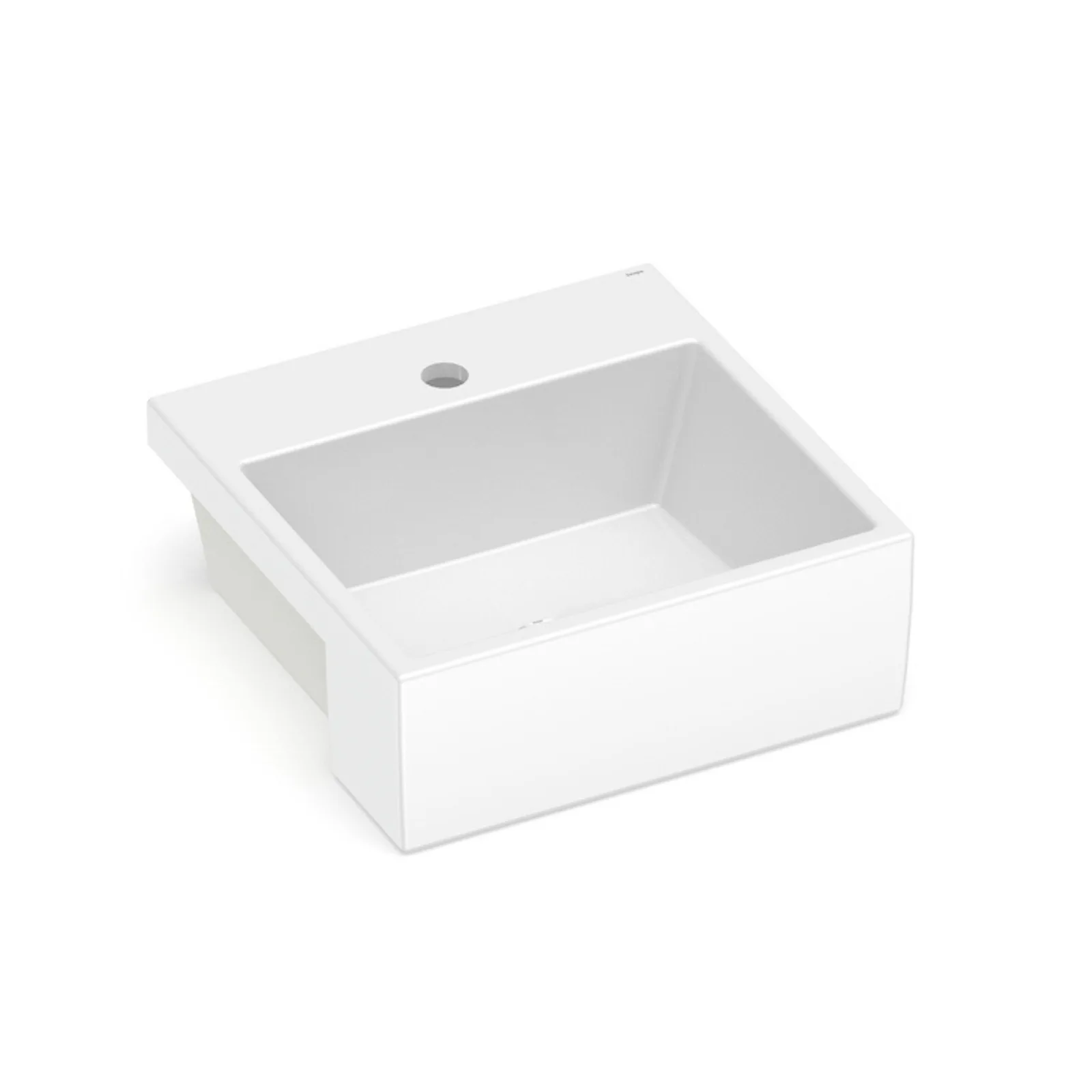 Cuba de Semiencaixe para banheiro Quadrada 41x41cm Branca Incepa Loft Q2