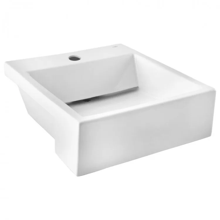 Cuba de Semiencaixe para banheiro Retangular 44x41 Branca Incepa Loft Curve 5