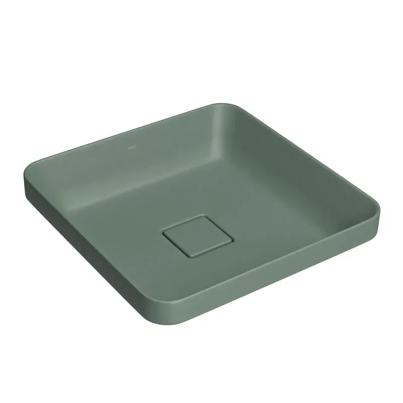 Cuba de Sobrepor para banheiro Quadrada 40cm Verde Deca L.21040