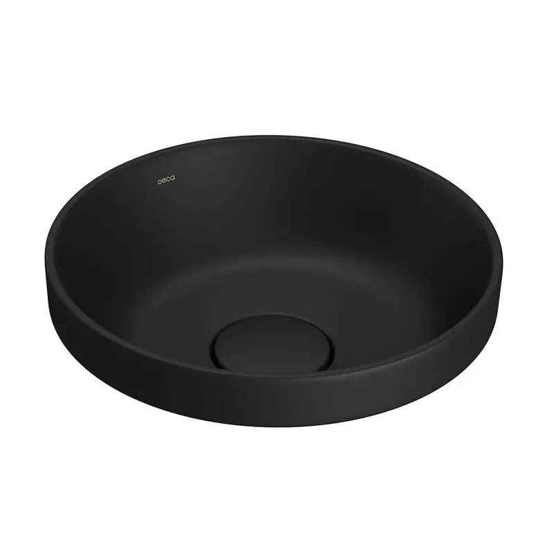 Cuba de Sobrepor para banheiro Redonda 30cm Preta Fosca Deca L.22030