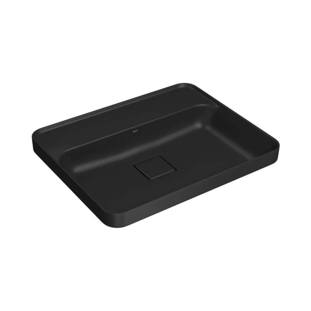 Cuba de Sobrepor com Mesa Retangular 50x30cm para Banheiro Ébano Fosco Deca Slim