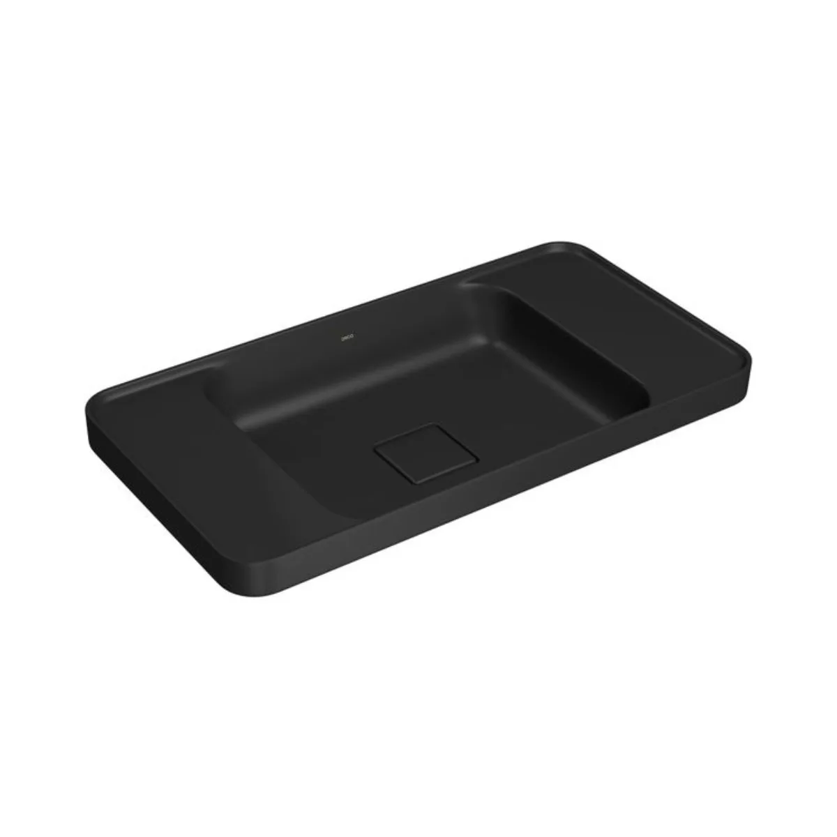 Cuba de Sobrepor com Mesa Retangular 62x40cm para Banheiro Ébano Fosco Deca Slim