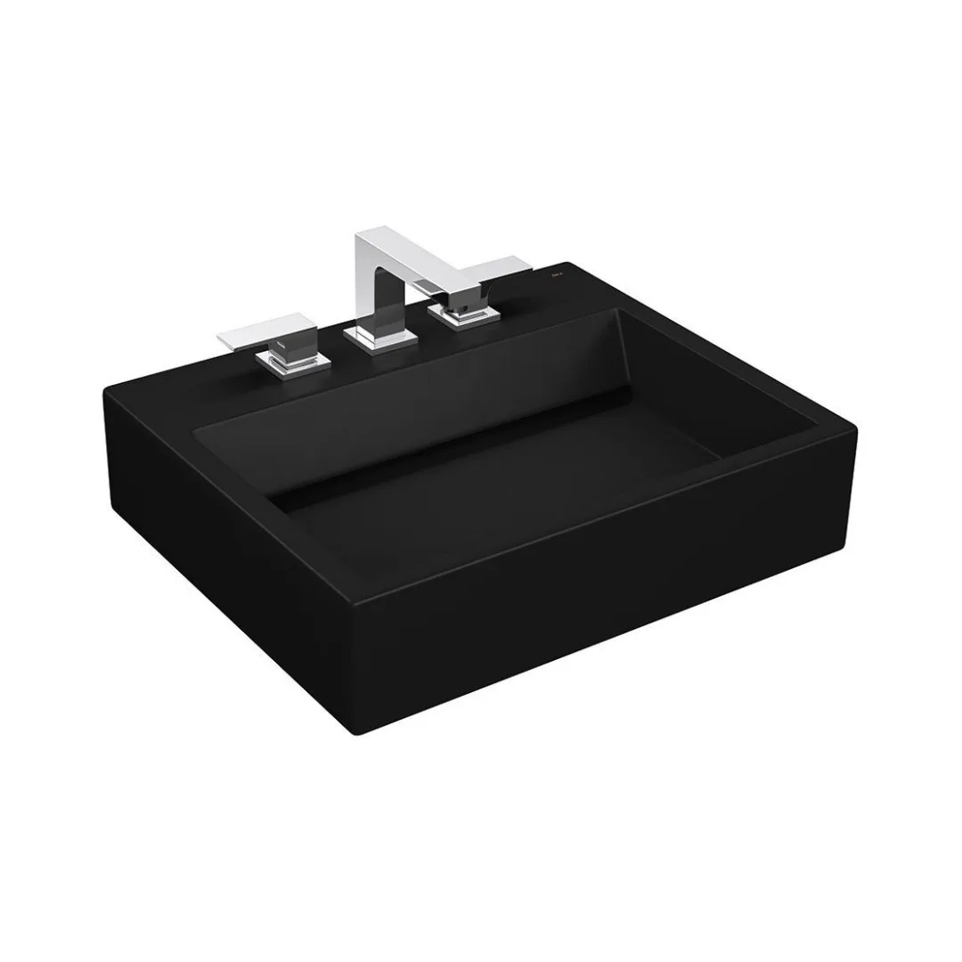 Cuba de Apoio com Mesa Retangular 56x46cm para Banheiro Ébano Fosco Deca