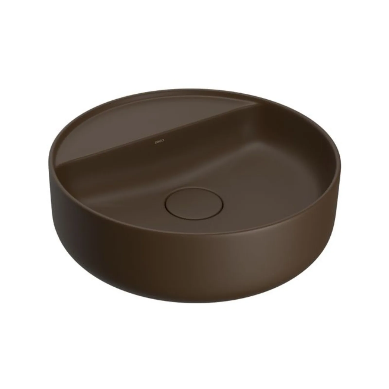 Cuba de Apoio Redonda 40cm para Banheiro Marrom Fosco Deca Slim