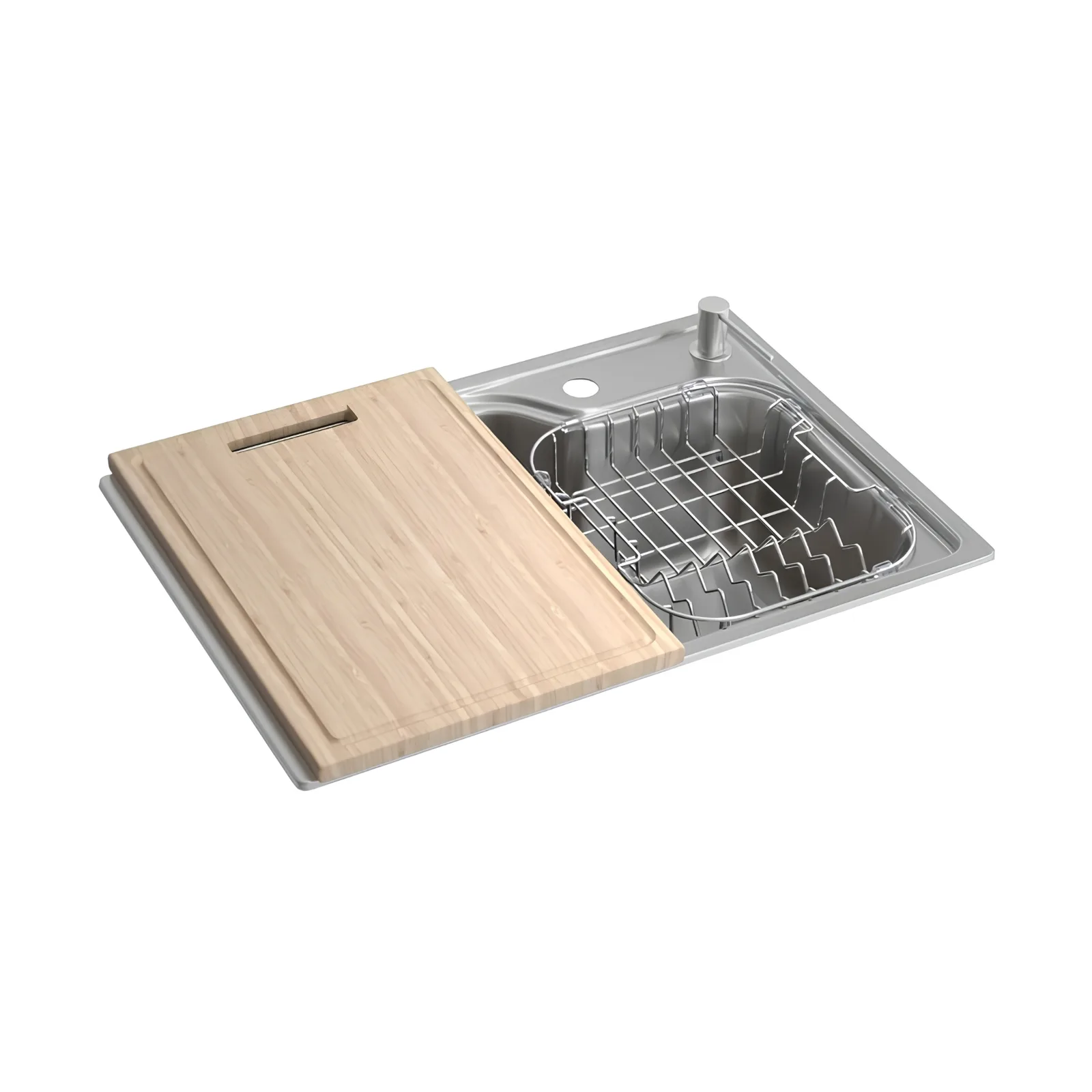 Cuba de Cozinha Retangular 60X40cm com Deck e Acessórios Inox Deca Facile