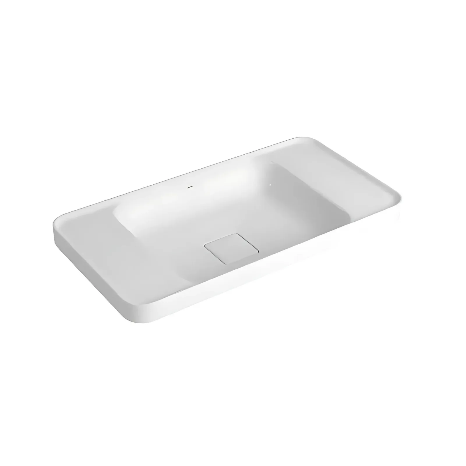 Cuba de Sobrepor para banheiro Retangular 62x40cm com Mesa Branca Deca Slim