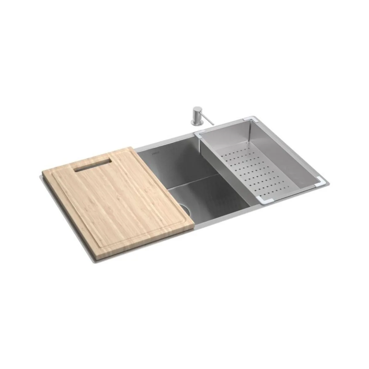 Cuba de Sobrepor/Embutir com Acessórios para Cozinha Retangular 75x40cm Deca Suprema