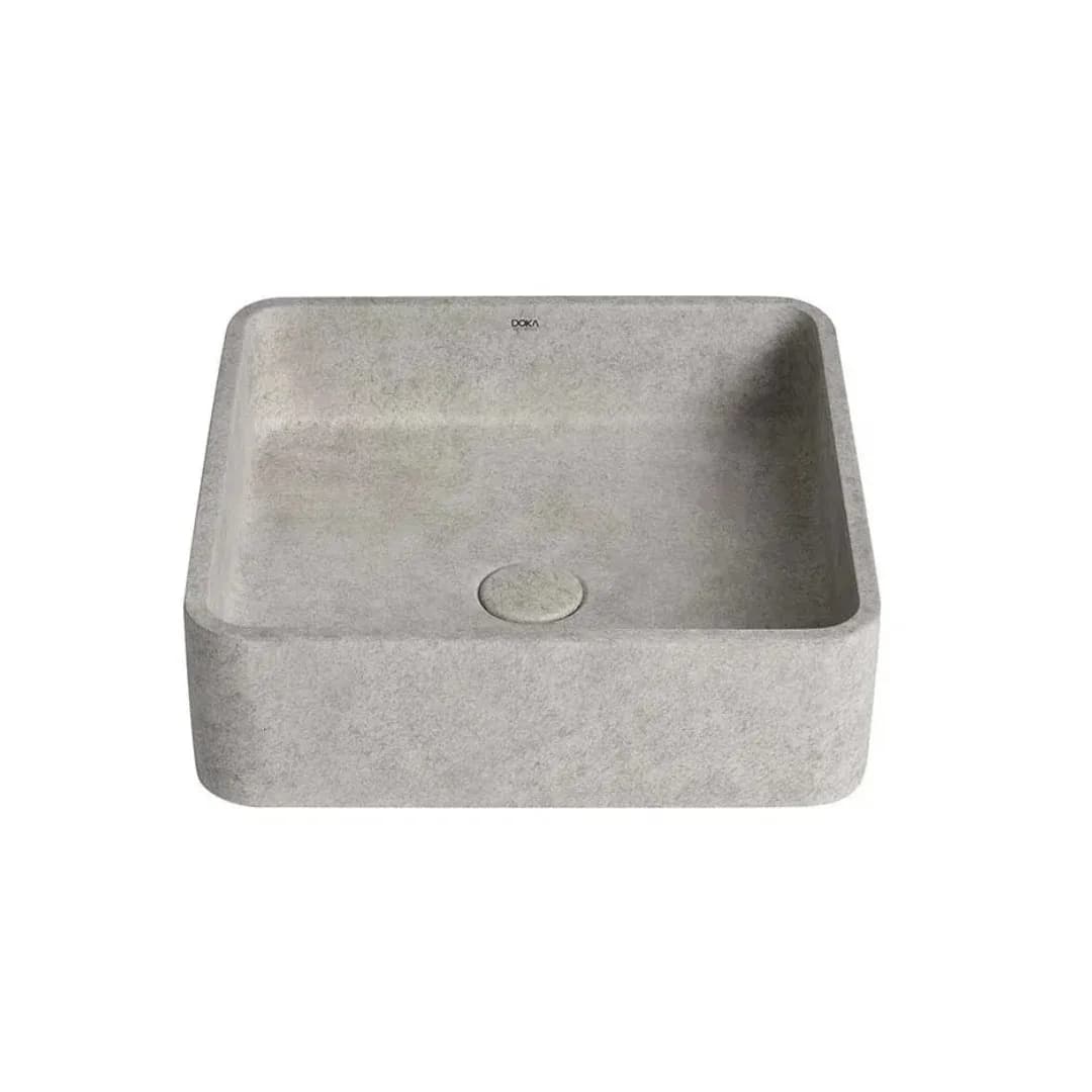 Cuba de Apoio Quadrada 39x39cm para Banheiro Light Concrete Doka Concrete