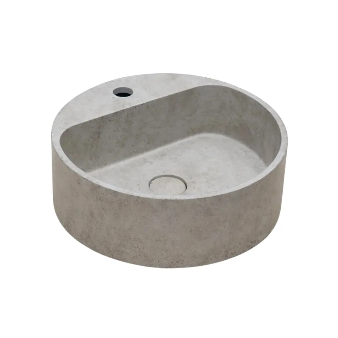 Cuba de Apoio com Mesa Redonda 14cm para Banheiro Light Concrete Doka Concrete