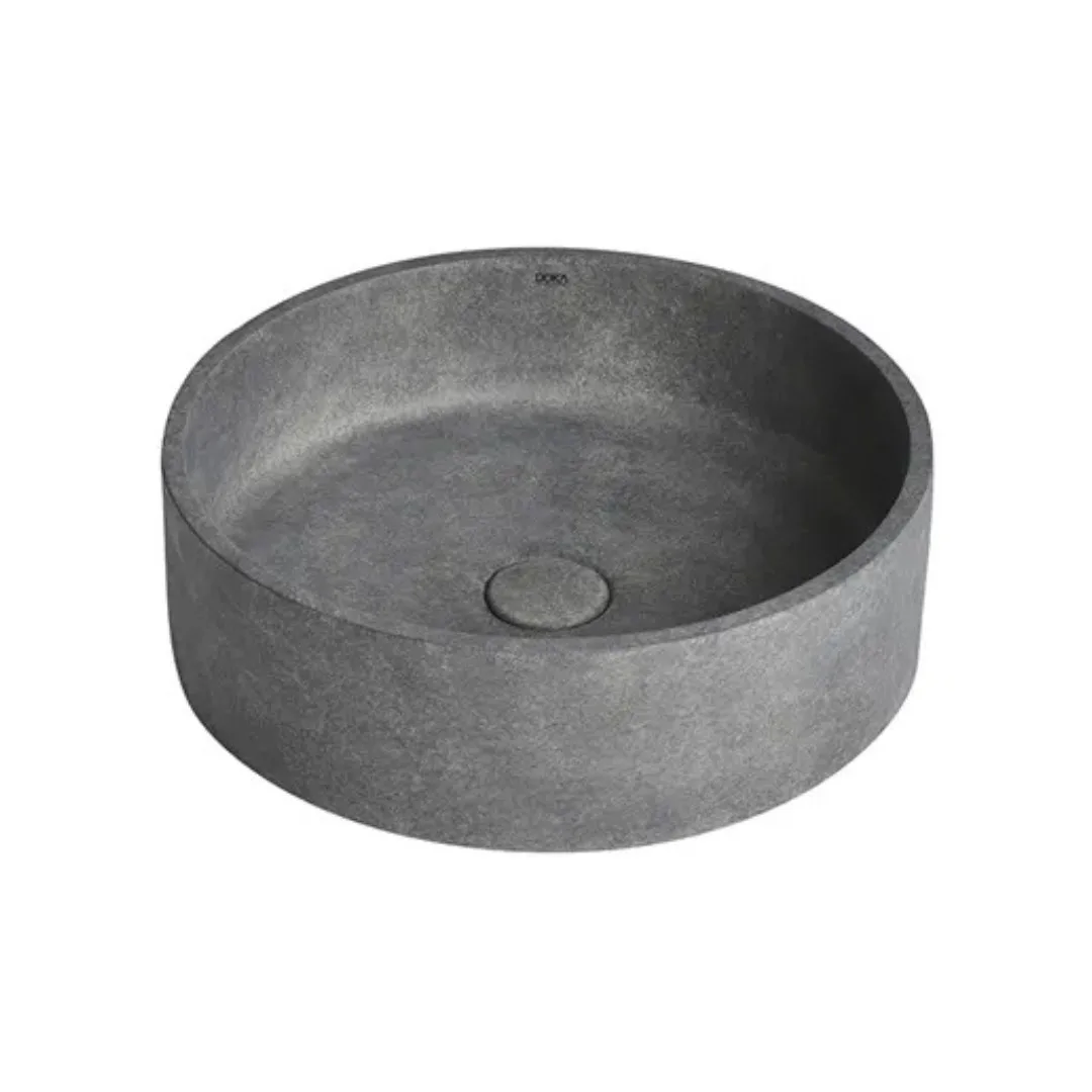 Cuba De Apoio Redonda Dark Concrete Doka GeoStone