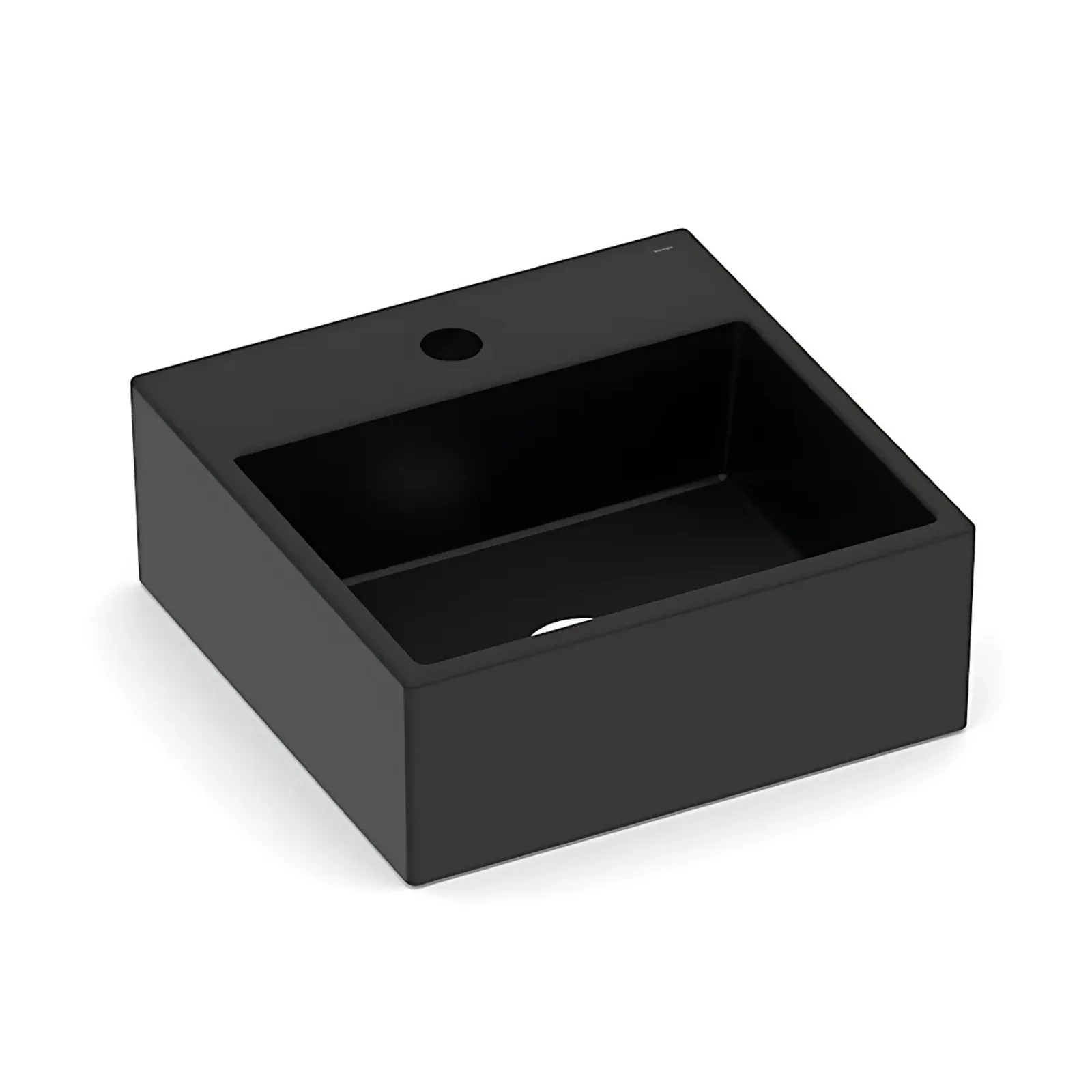 Cuba de Apoio para banheiro Quadrada 35x35 com mesa Preto Matte Incepa Loft