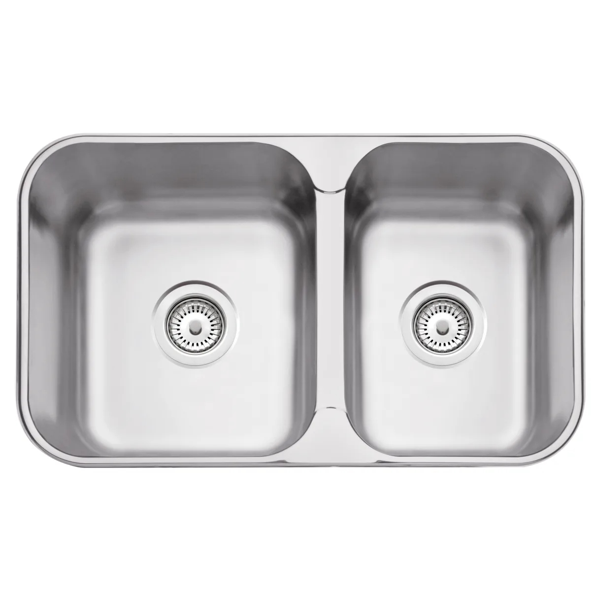 Cuba de embutir/sobrepor Tramontina Isis 2C 34-28 BS em Aço Inox escovado 69x40 com 2 Cubas