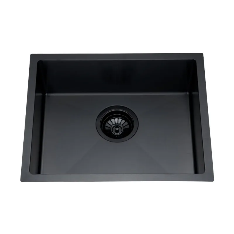 Cuba Inox Retangular de Embutir/Sobrepor para Cozinha 55x45cm Black Escovado Rubinettos