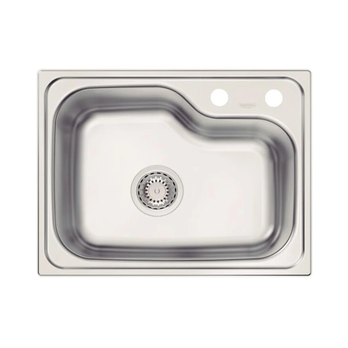 Cuba Inox Retangular de Sobrepor 55x42cm Escovado com Válvula Tramontina Morgana Compact 48 FX