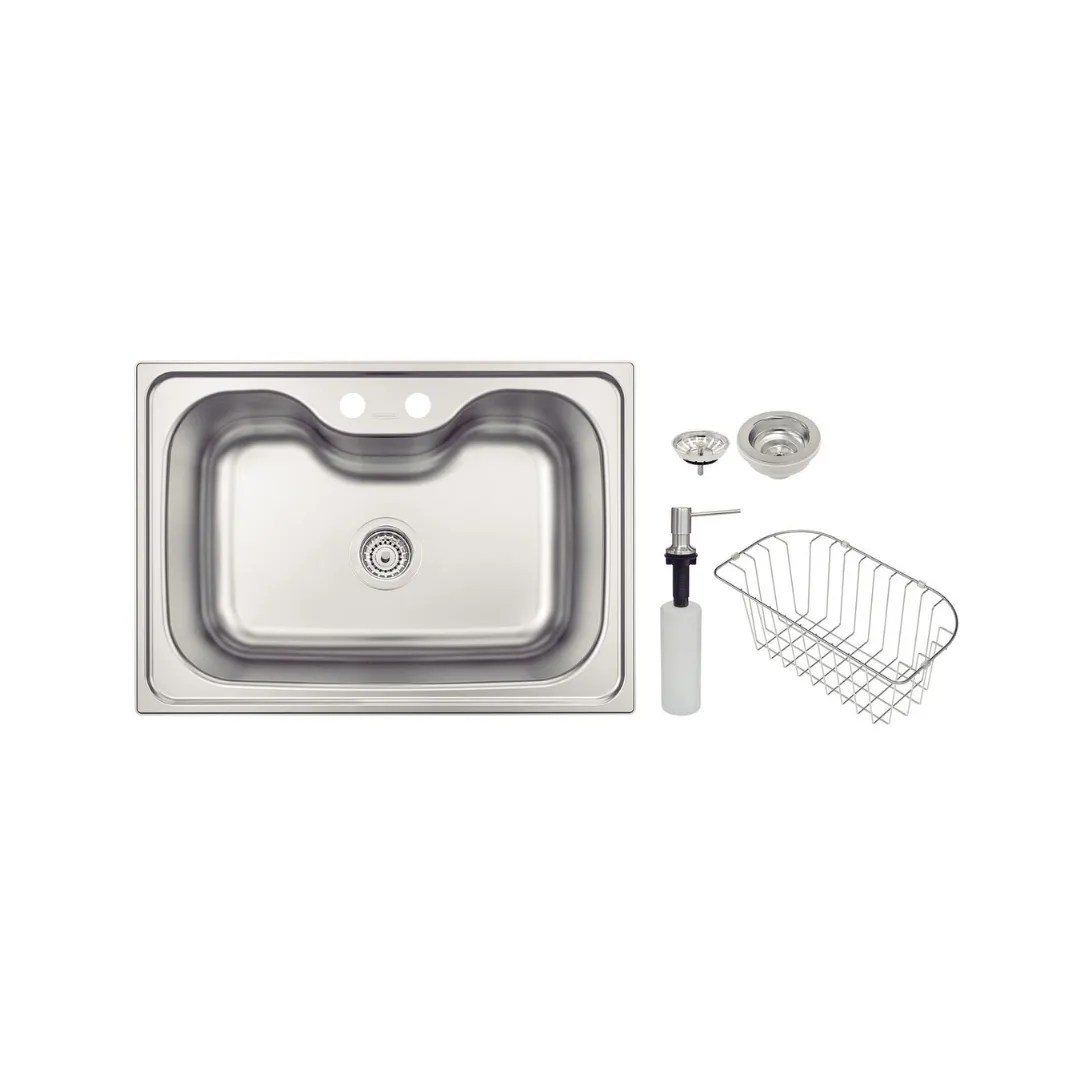 Tramontina Cubas E Lavatórios Aço Inox Escovado 68,5x48,5x20,3 cm Undermount Com Válvula Dosador E Cesto Aramado (foto 2)