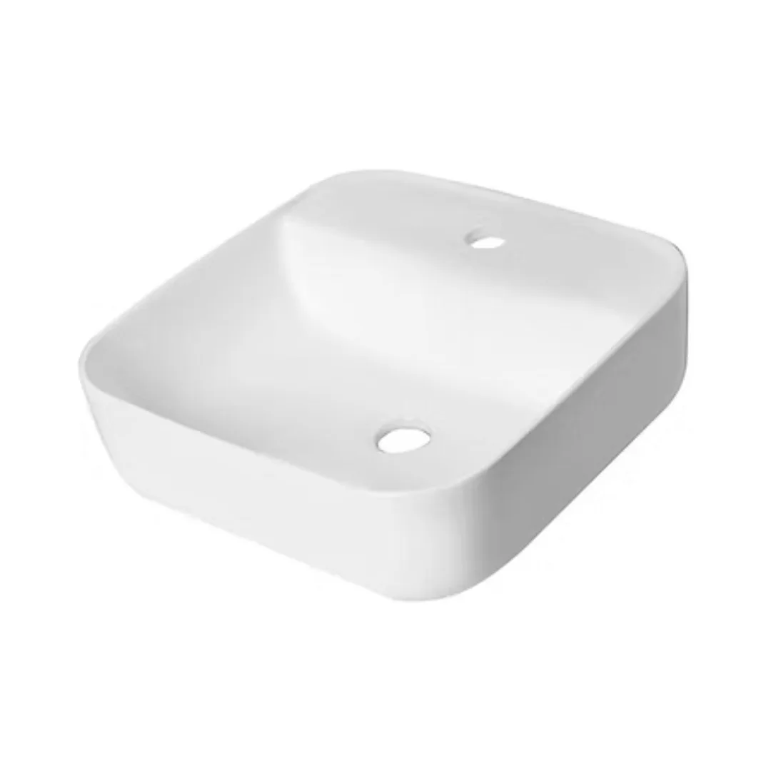 Cuba de Apoio Quadrada 40x40cm com Mesa para Banheiro Branca Lexxa Bagno