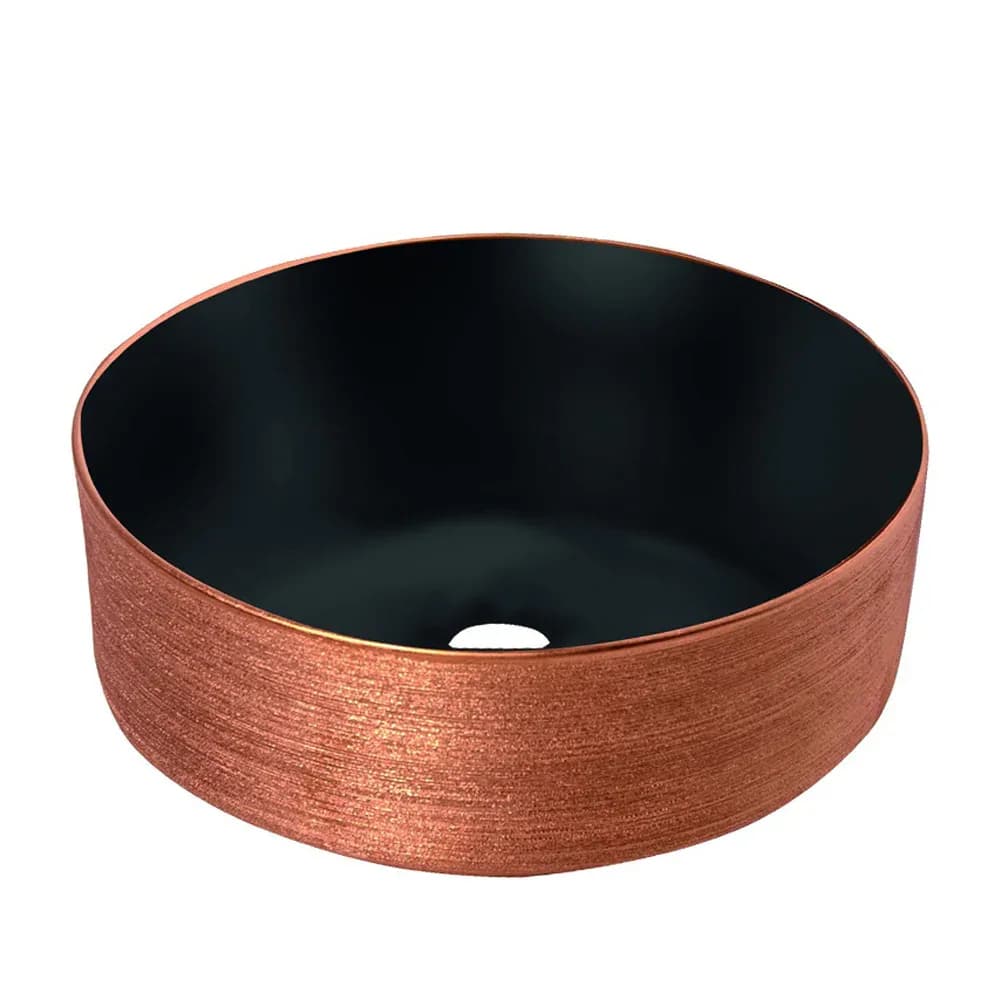 Cuba de Apoio Cerâmica Preto Fosco/Rose Gold Lexxa Bagno