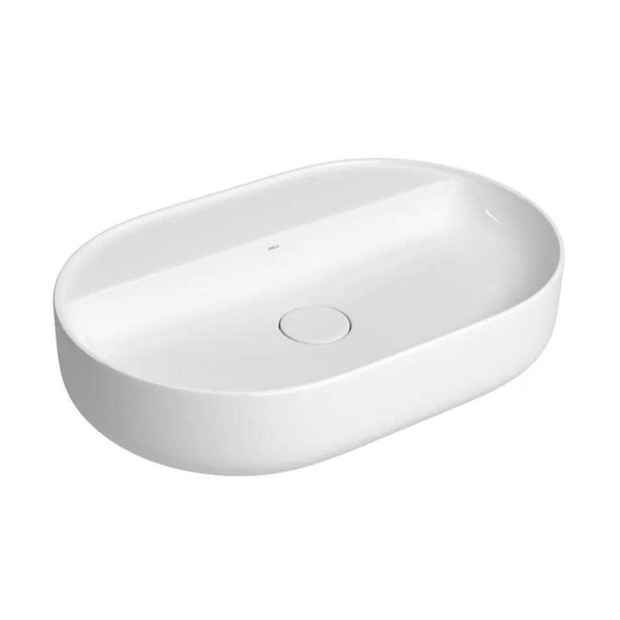 Cuba Oval de Apoio 60cm com Mesa Branco Deca Slim