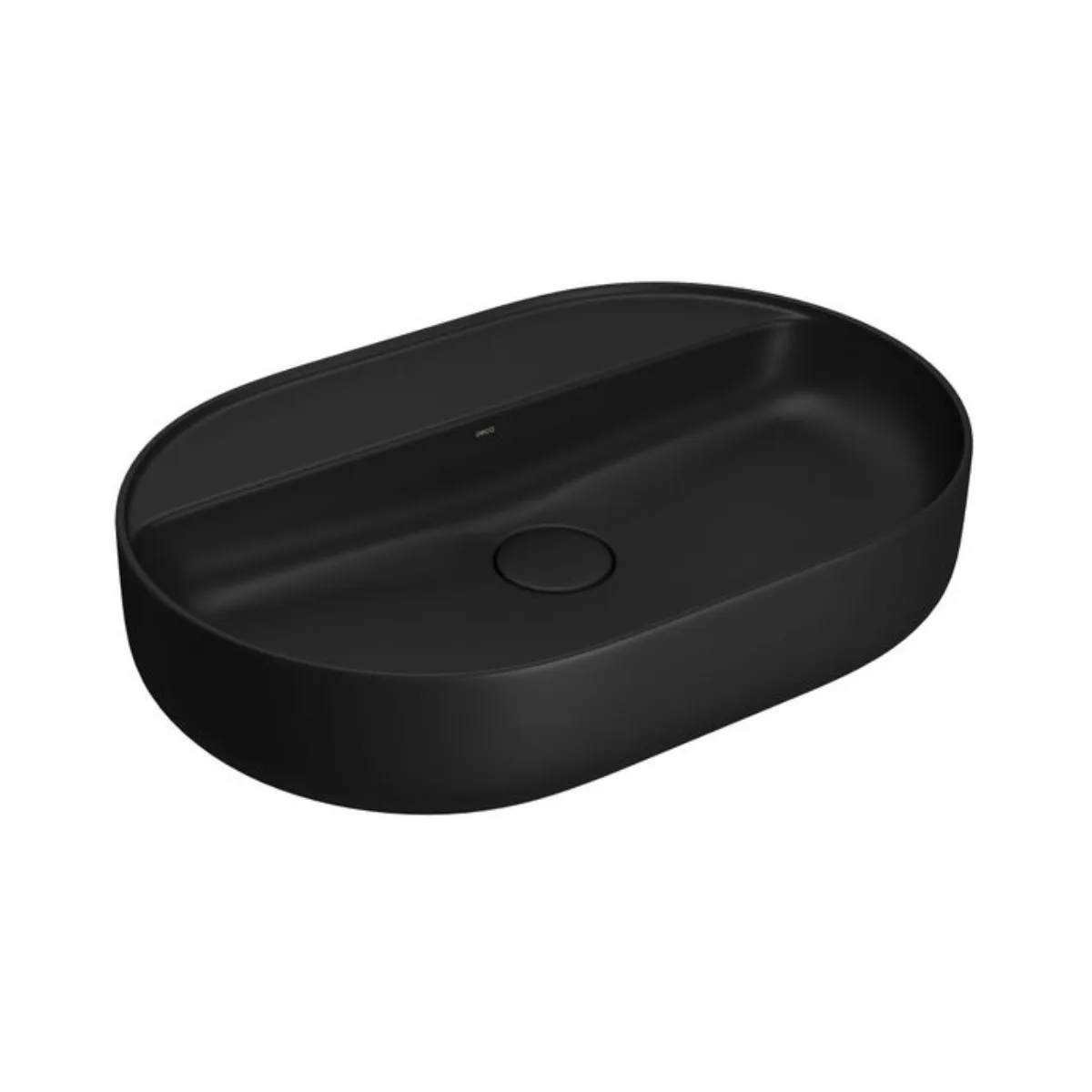 Cuba Oval de Apoio 60cm com Mesa Ébano Fosco Deca Slim