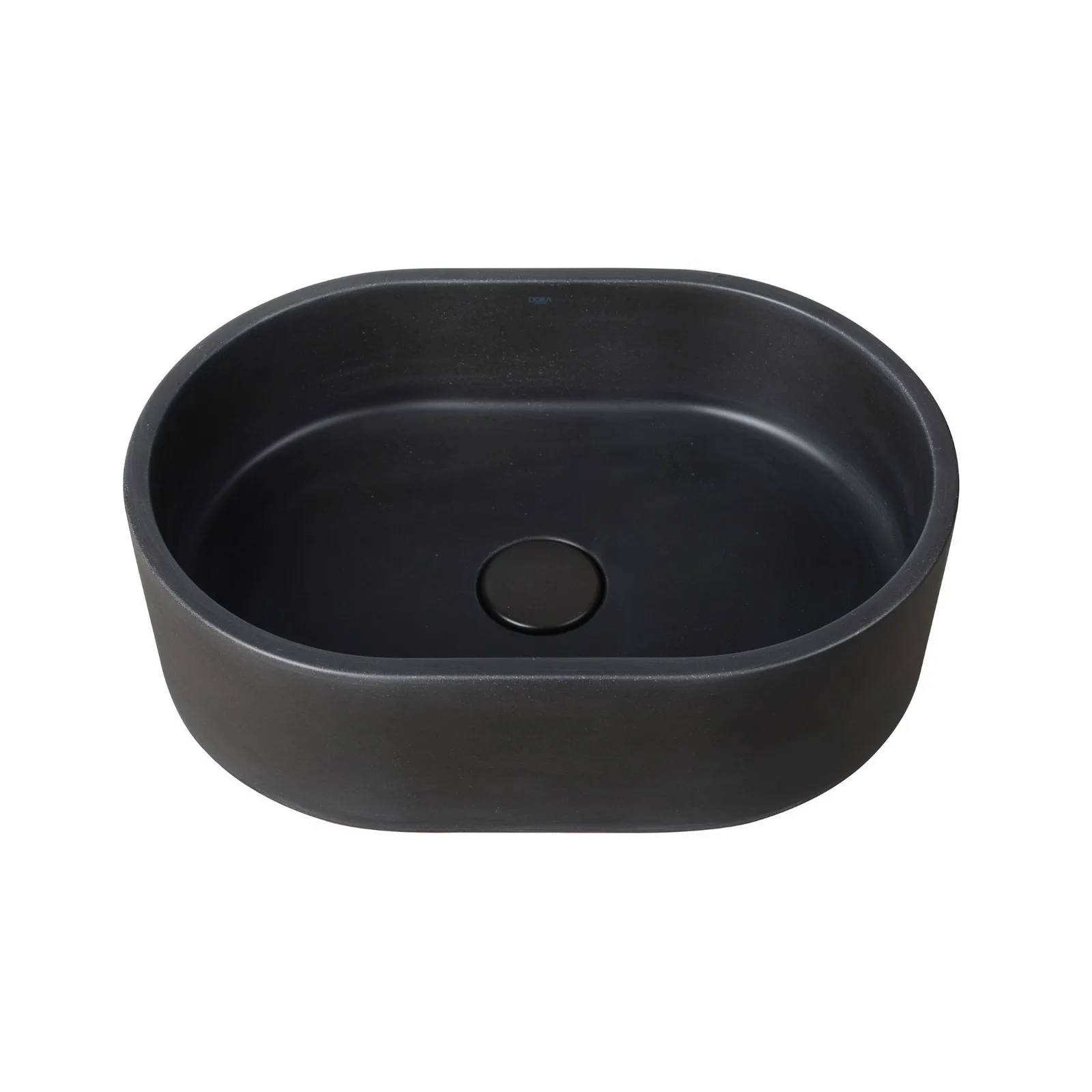 Cuba de Apoio Oval Pequena Para Banheiro Black Terrazzo Doka GeoStone