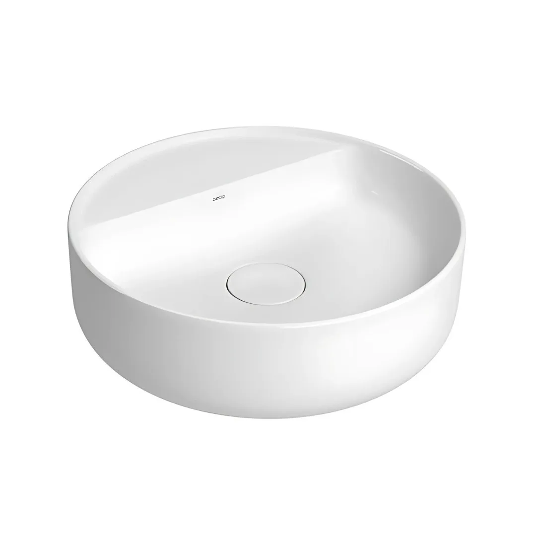Cuba Redonda de Apoio 40cm com Mesa Branco Deca Slim